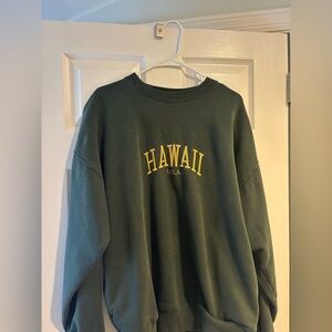 Brandy Melville Dark Green Hawaii Crewneck Sweater